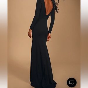 Lulu’s Wait For Me Black Long Sleeve Maxi Dress Size M